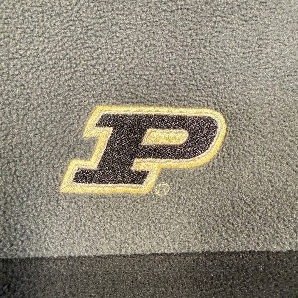 ProEdge Purdue University Quarter Zip Mens Large Black Grey Fleece Pullover NCAA - Picture 2 of 6